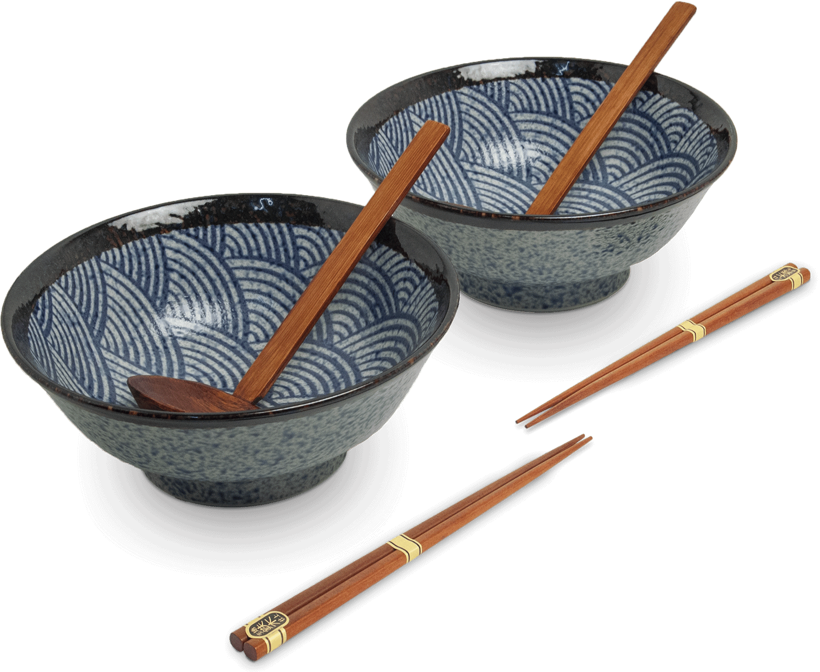 Ramen bowl set Japanese wave 0